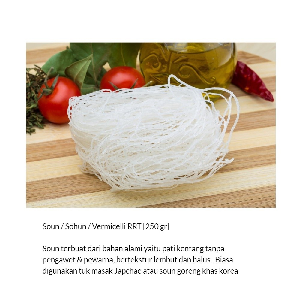 

Soun RRT Soun sohun vermicelli RRT Special Bihun Putih 250 gr