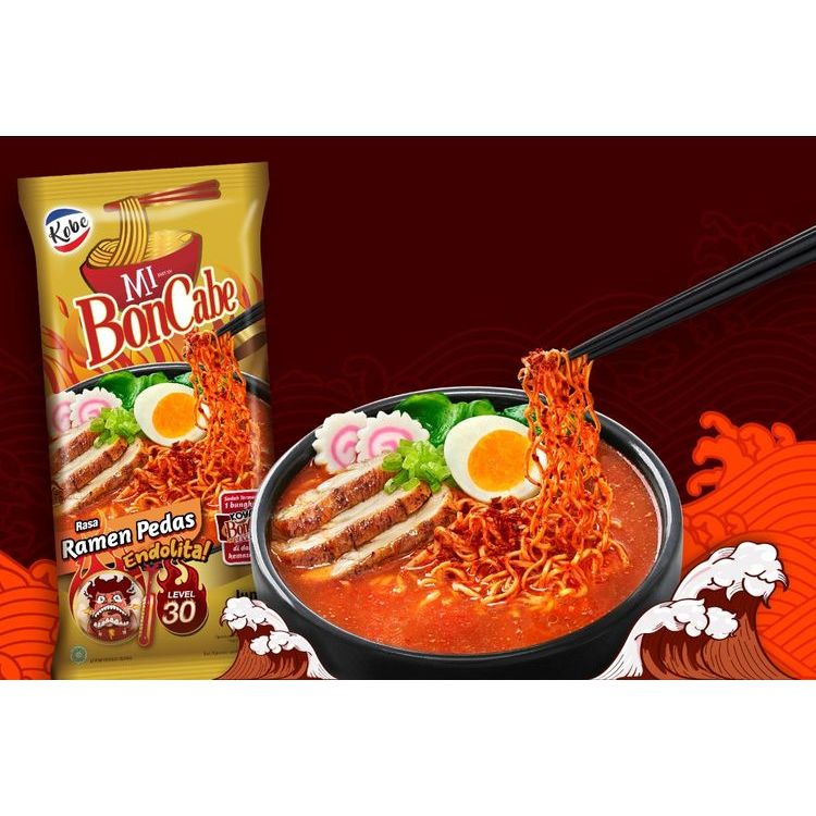 

Kobe Mie Kuah Ramen Pedas Bon Cabe 90 g Level 30