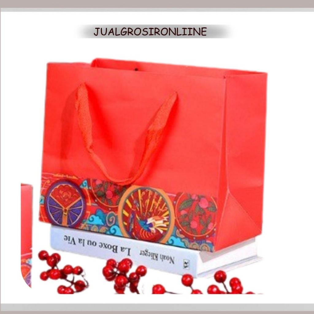 

Paper Bag Merah Artistik Goodie Bag Sovenir Pesta Imlek Tas Glossy