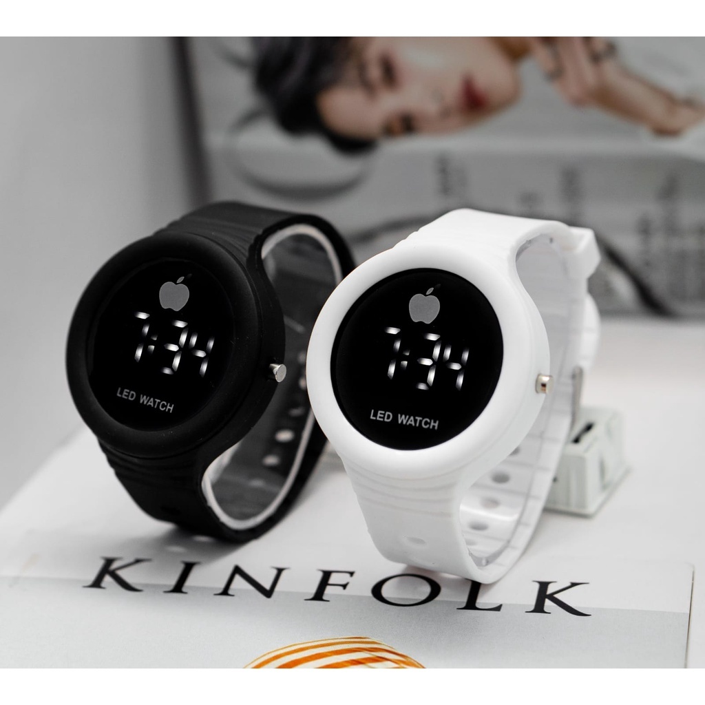 Jam Tangan LED Digital Pria Wanita Rubber Electronic Fashion Couple Anak Remaja Premium LAHTE RM053