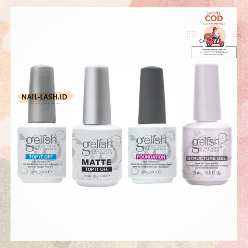 Grosir BASETOPSTRUCTURE GEL GELISH HARMONY 15ml KUTEK GEL NAIL GEL NAIL ART serbuuu