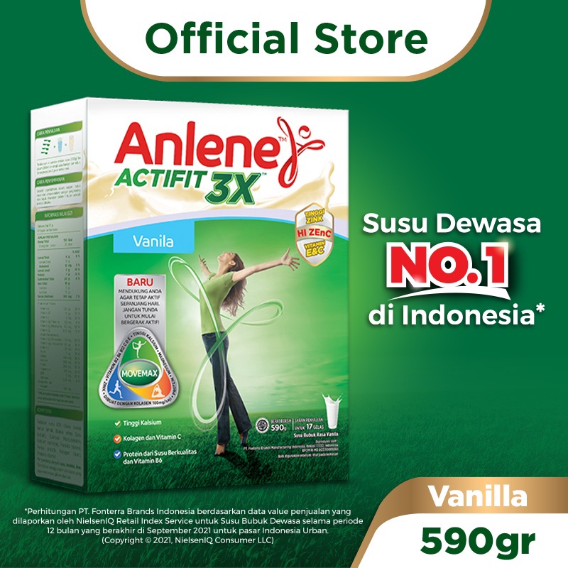

1212 sale Anlene Actifit 3X Susu Bubuk Dewasa Vanila 59g Nutrisi Tinggi Kalsium Untuk Tulang Sendi dan Otot