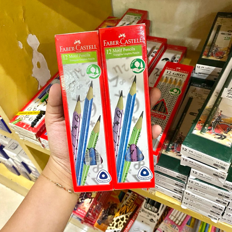 

(12 PCS) PENSIL FABER CASTELL TRIANGULAR MOTIF FUN SCHOOL BENTUK SEGITIGA