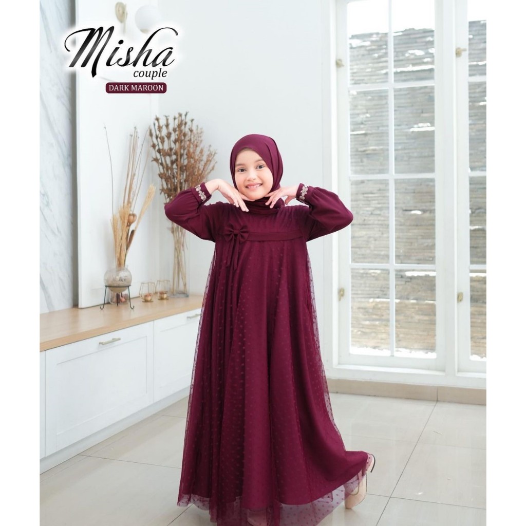 MISHA / GAMIS ANAK / BAJU PESTA / FREE HIJAB