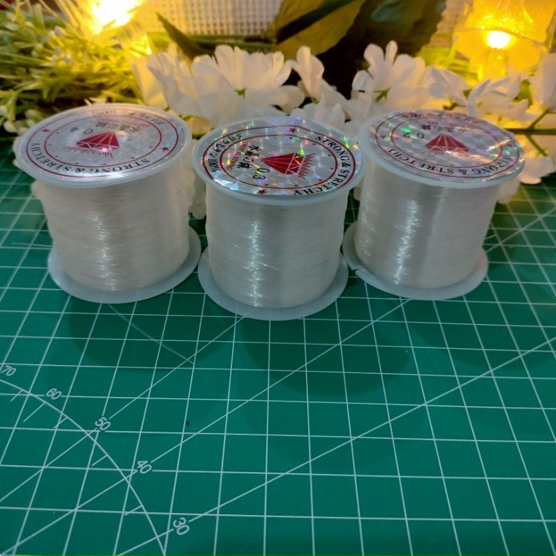 Senar non-elastis - tali kenur tidak elastis - Tali pancing bening transparan 1 roll