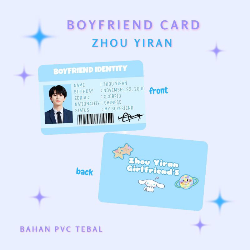 Boyfriend Card Zhou Yiran Drama China When I Fly Towards You