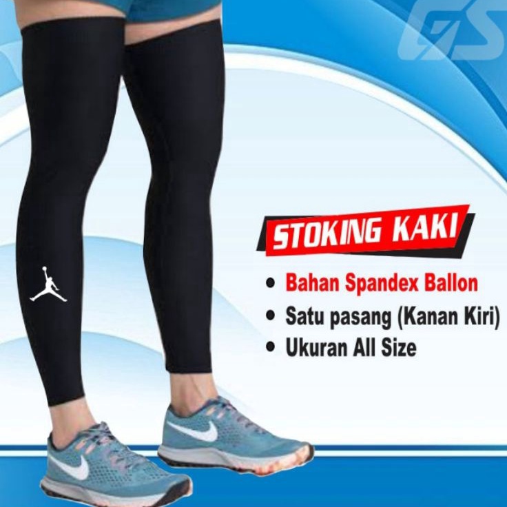 Harga Diskon  Manset kaki olahraga basket leg sleeve pelindung lutut pria wanita stoking