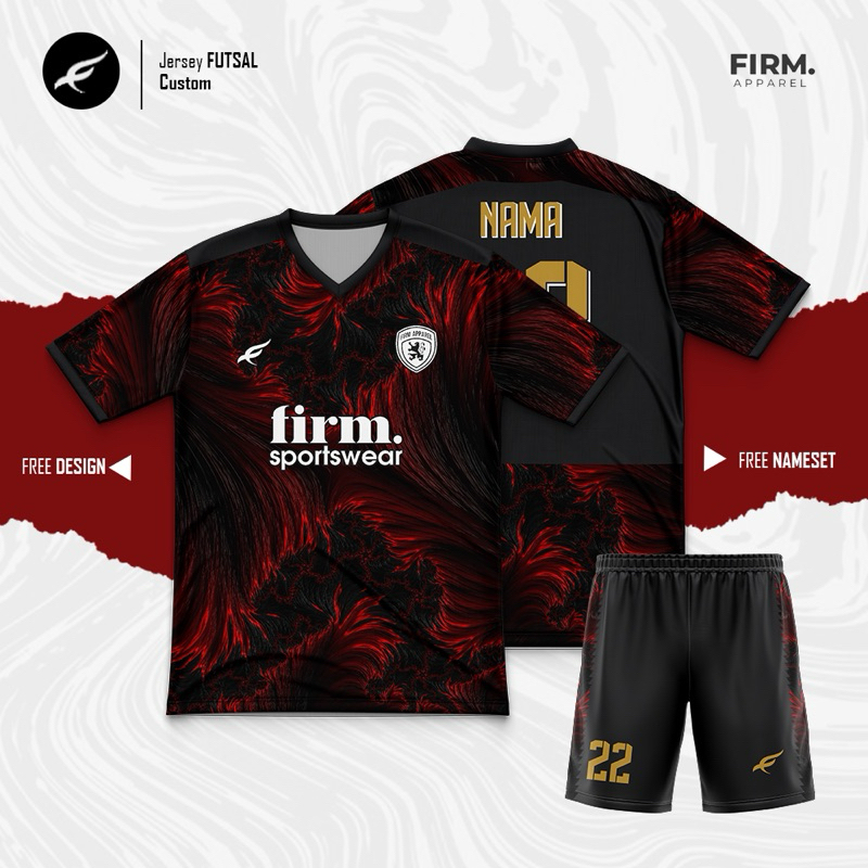 Jersey futsal Custom motif BLACKSTEEL pro futsal league Firm apparel