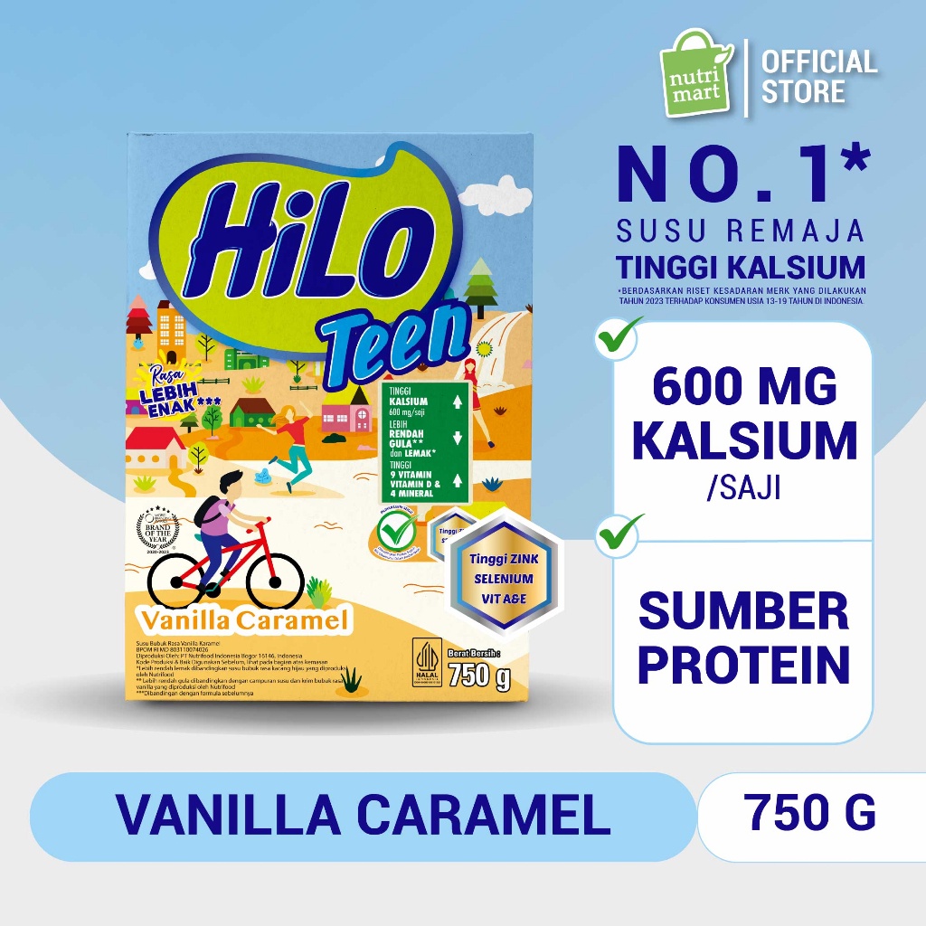 

TERBARU Hilo Teen Vanilla Caramel 75 gram Susu Tinggi Kalsium Rendah Lemak