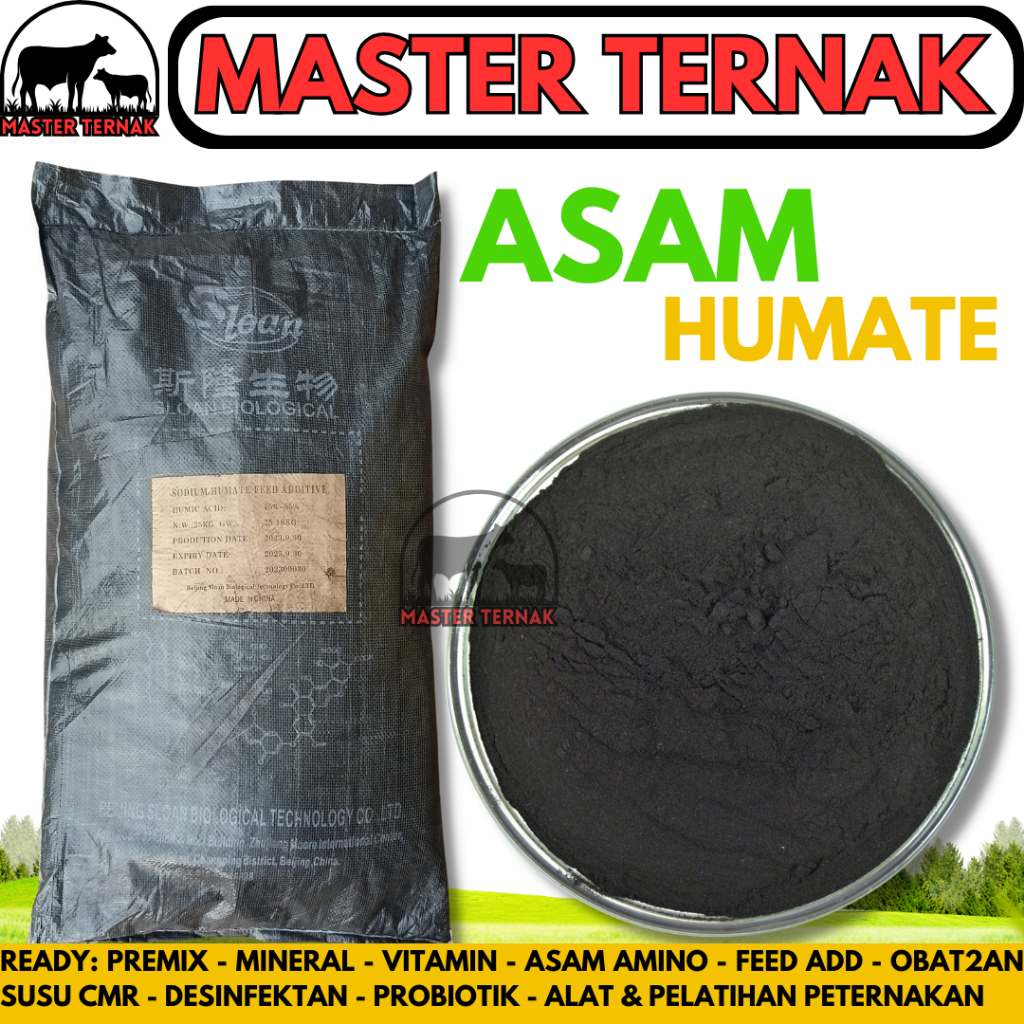 ASAM HUMAT 1 KG HITAM - HUMIC ACID - SODIUM HUMAT - SODIUM HUMATE - HUMID ACID - HUMIC ACID