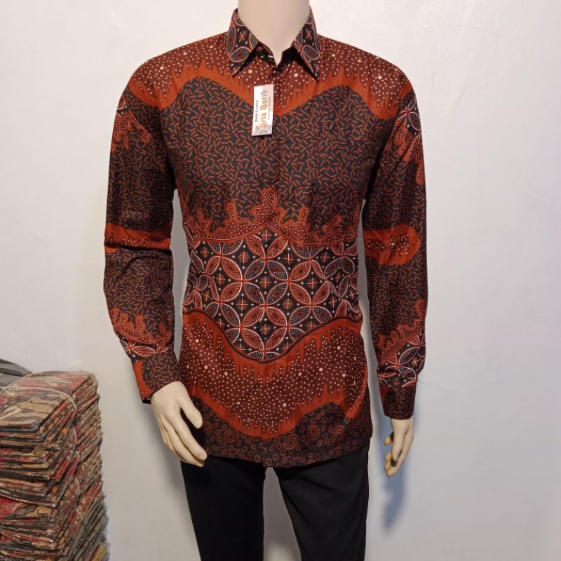 kemeja batik kawong bata original arta batik super KODE 008 l batik pria lengan panjang l batik prem