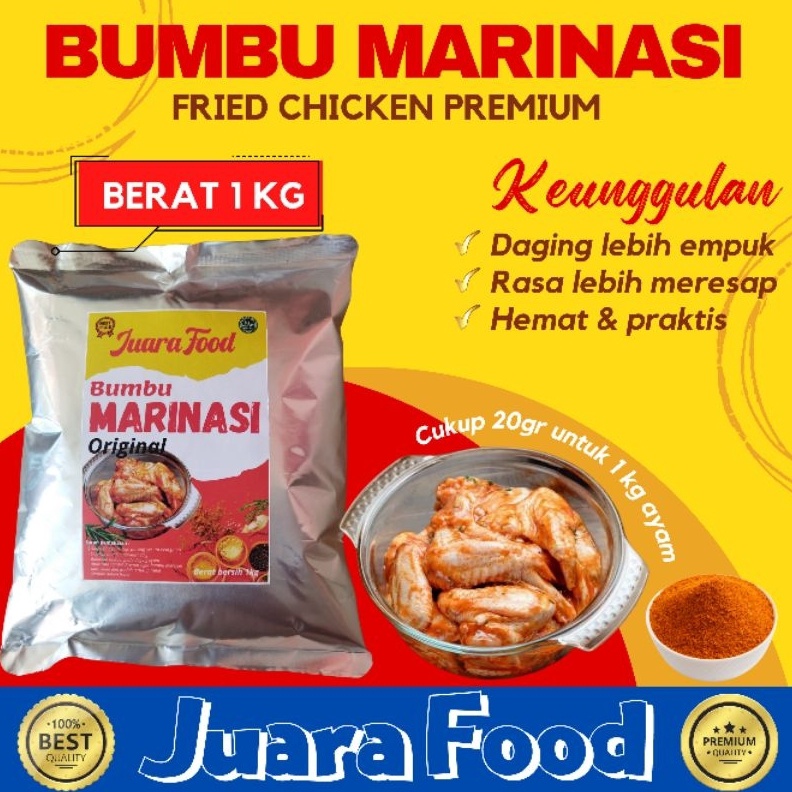 

Terlaris Today Bumbu Marinasi fried chicken juara food 1 kg premium original