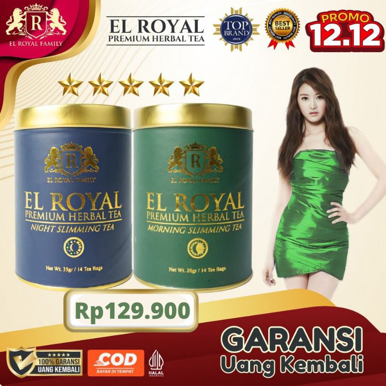 

1212 sale El Royal Premium Tea Teh Pelangsing Siang Malam 1 paket BPOM 1 ORIGINAL murah