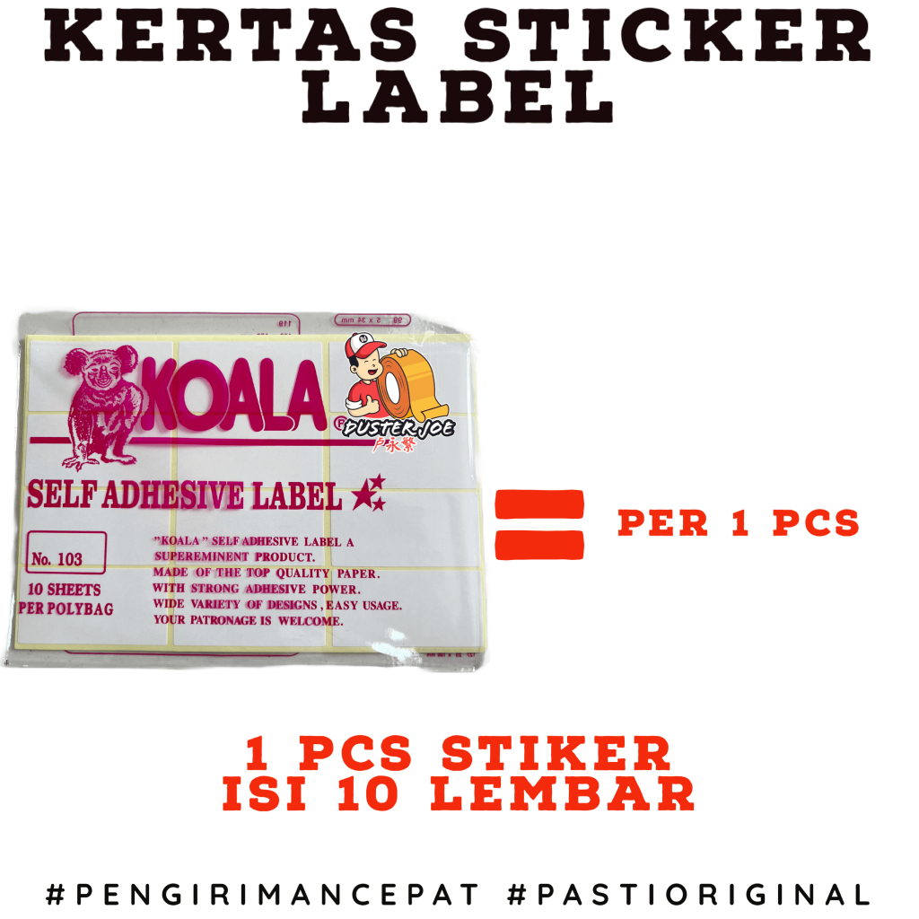 

Kertas Sticker Label KOALA NO 103 PER 1 PCS isi 10 lembar