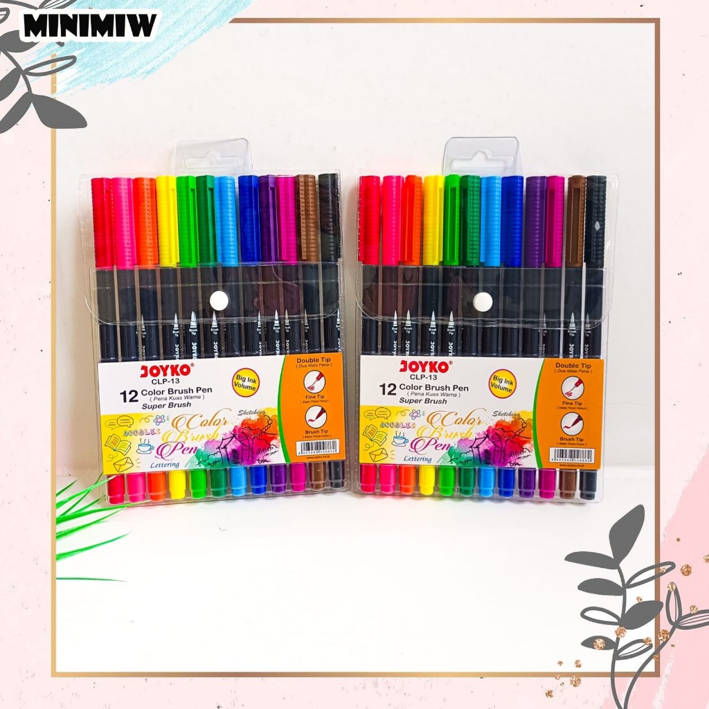 

BRUSHPEN (JOYKO ISI 12PCS) KODE CLP-013 ORIGINAL ASLI PEN WARNA KUAS ALAT TULIS KANTOR SEKOLAH MURAH TERMURAH COD