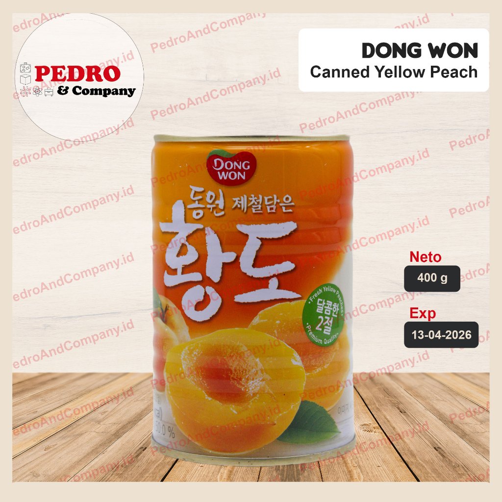 

DongWon buah persik kuning dalam kaleng Yellow Peach 400 gram