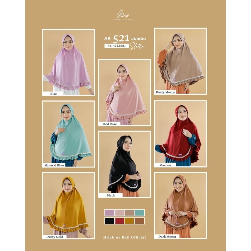 Arrafi Hijab Jilbab Kerudung Jumbo||Ar 521 Jumbo Arrafi Hijab Instan Pet Jumbo