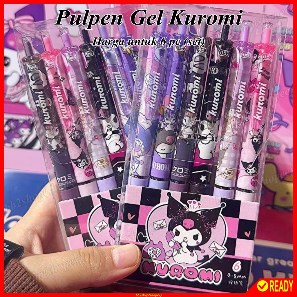 

Pulpen Gel Pen Bolpen Kuromi Kurumi Nui Gijinka Kartun Karakter Gambar Motif Sanrio My Melody Polpen Kelinci Anime Pena Kawaii クロミ