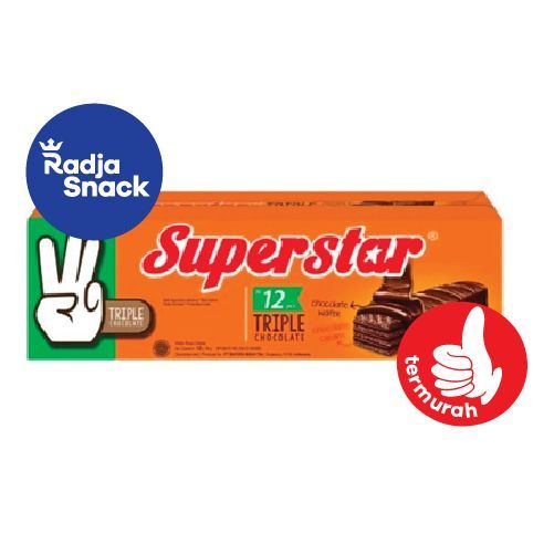 

Wafer Coklat Superstar Triple Chocolate Box isi 20pcd (kemasan baru)