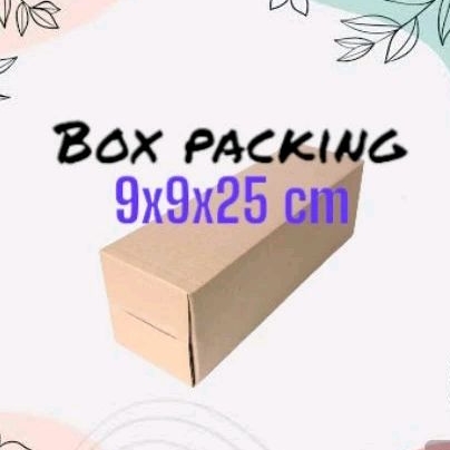 

Kardus kecil box packing 9x9x25 cm dus luar polos dalam ada tulisan | die cut