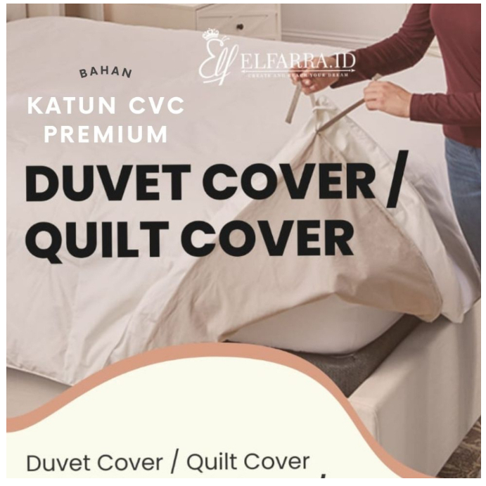 TAMBAHAN CUSTOM  I DUVET COVER/ QUILT COVER I Sarung Bedcover Elfarra.id