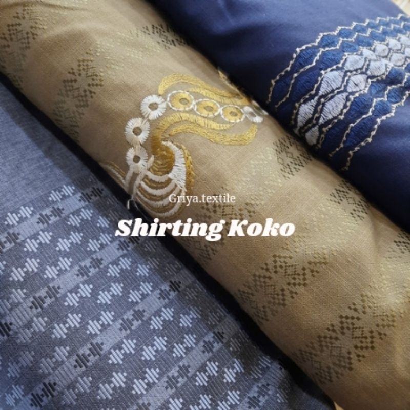 Shirting Koko/Kain Kemeja/Dobby Bordir/Kain Koko