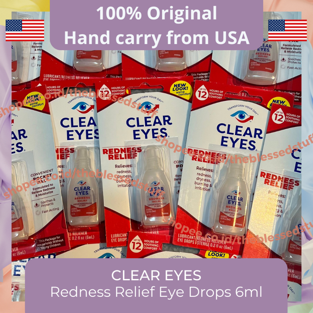 Clear Eyes Redness Relief Tetes Mata 6ml Original USA Sejenis Visine 100% Original USA