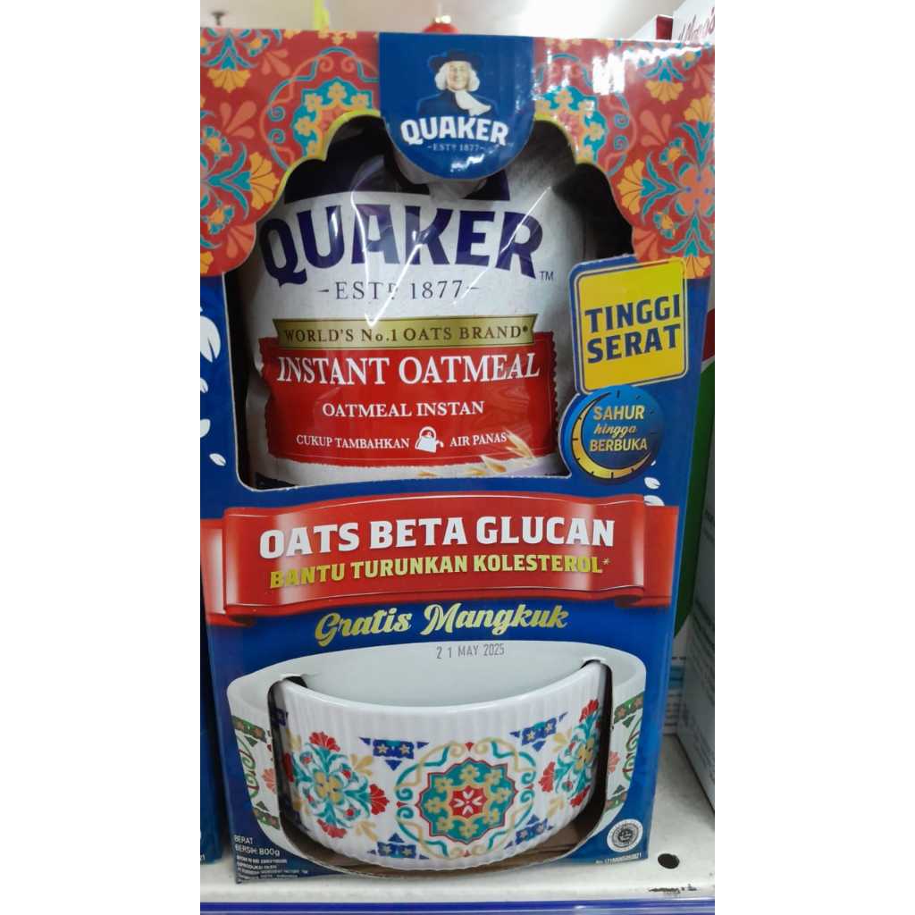 

Quaker Quick Cooking Oatmeal 800 gr berhadiah mangkuk