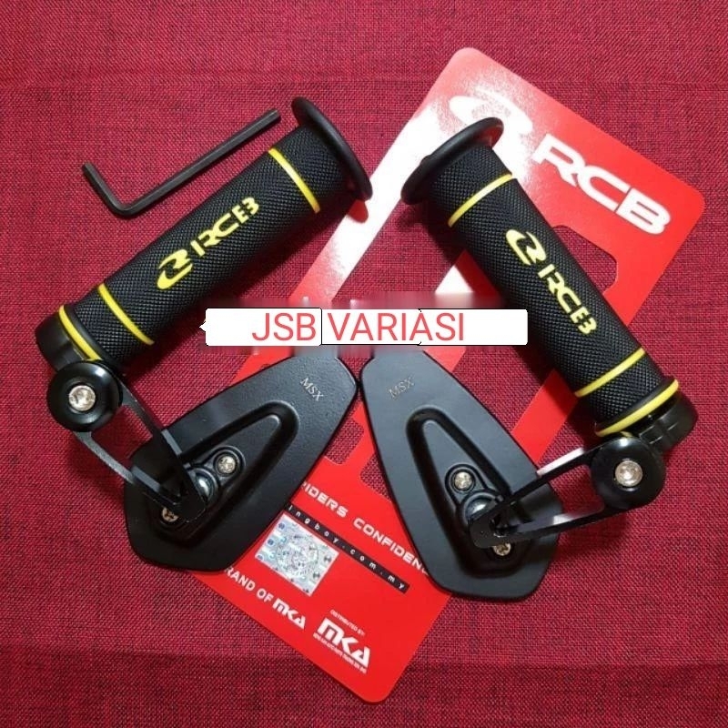 Paket Handgrip RCB HG55 + Spion Jalu Oval Universal Motor Nmax Aerox Vario Scoopy Beat Mio - JSB VAR