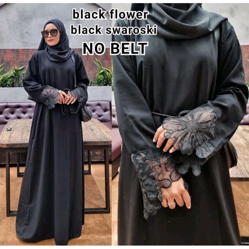 Abaya Gamis Hitam Turkey Maxi Dress Arab Saudi Bordir Fashion Muslim