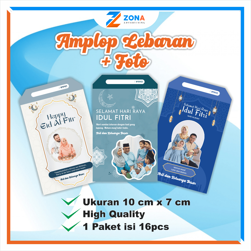 

(Isi 10 pcs) Amplop Lebaran Custom Nama & Foto / Amplop Idul Fitri