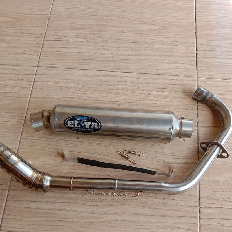 Knalpot racing ELYA ORIGINAL model tlr altan DOS bulat jenong for cb150r old satria fu new Jupiter m