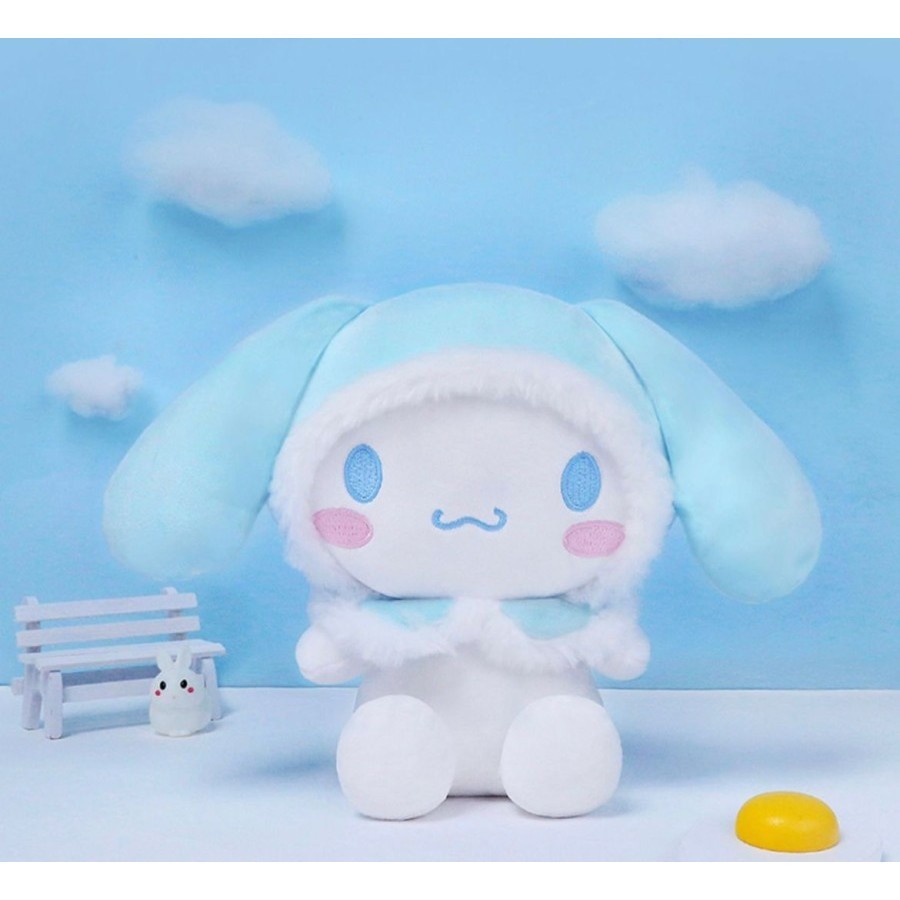 MAINAN BONEKA SANRIO CINNAMOROLL LUCU HOODIE BERLEBEL SNI SNOW CINNAMONROL