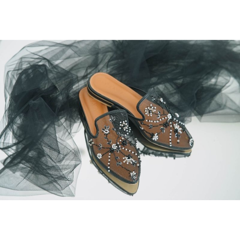 LOLAVY BEADS KANAYA Sepatu Hak Payet Wanita 2cm (Bride Shoes, Heels, High Quality)