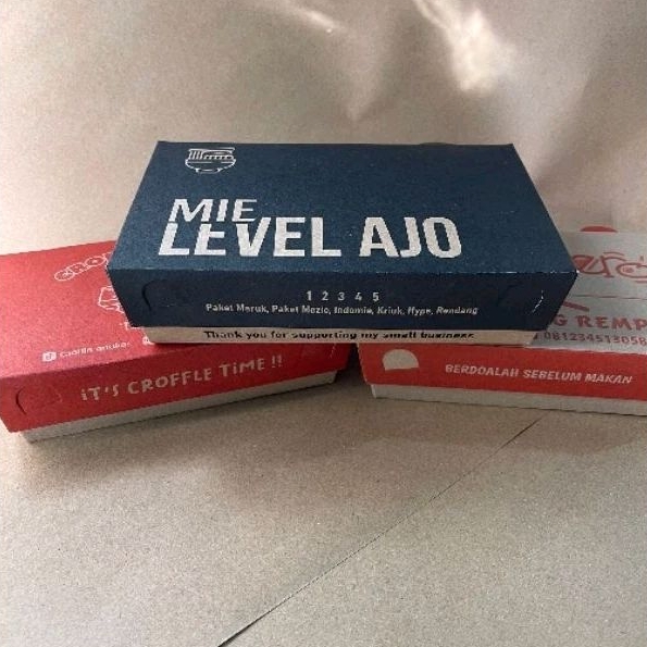 Custom Lunch Box Eco Medium / Paper Lunch Box Kraft - Size M Cetak Grosir