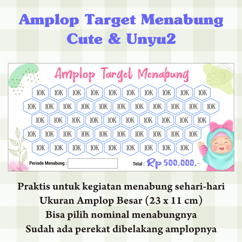 

Amplop Target Menabung Unyu & Cute