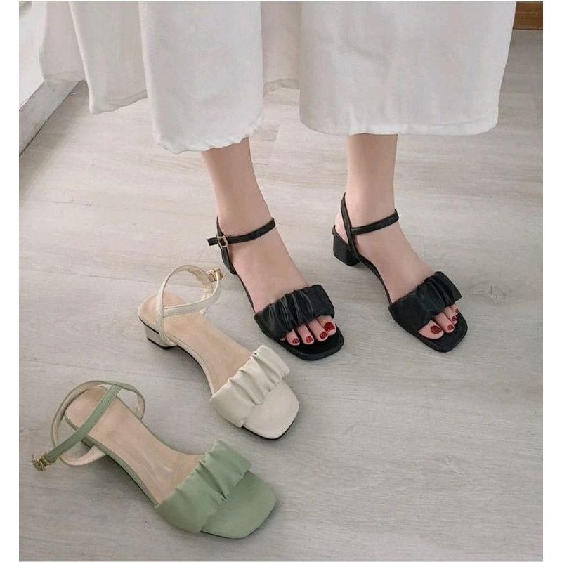Sandal Hak Tahu Wanita 3cm  Tali Belangkang  Kimberly Sendal High Heels  Tinggi Kondangan