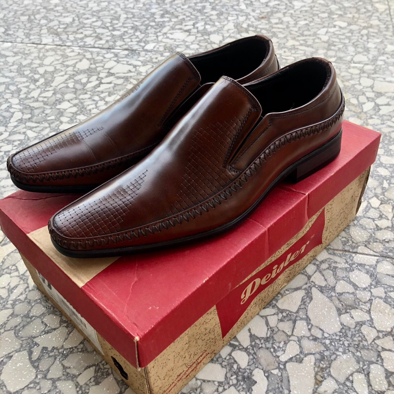 DEISLER DA1003 SEPATU KULIT PRIA FORMAL UK 39 BROWN ORIGINAL 100%