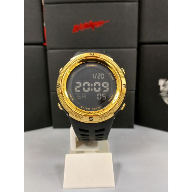 BAYWATCH 1915  DIGITAL jam tangan pria ORIGINAL hitam gold  water resistance