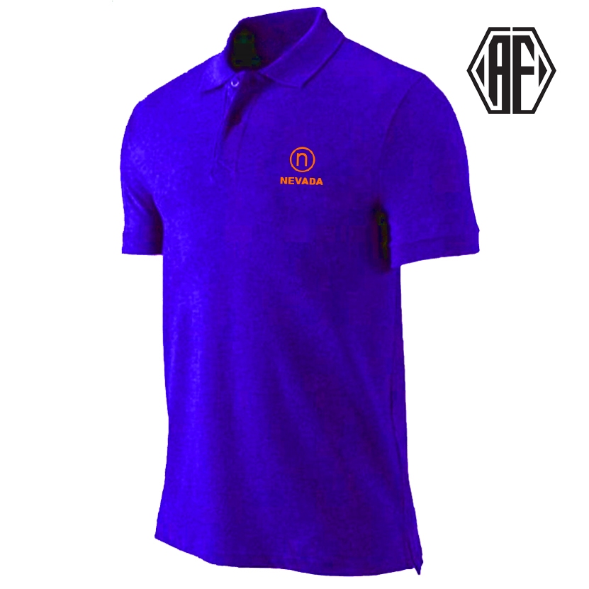 Kaos Kerah Logo Nevada 05 Motif Orange Terlaris Gaya Masa Kini Pria Dan Wanita