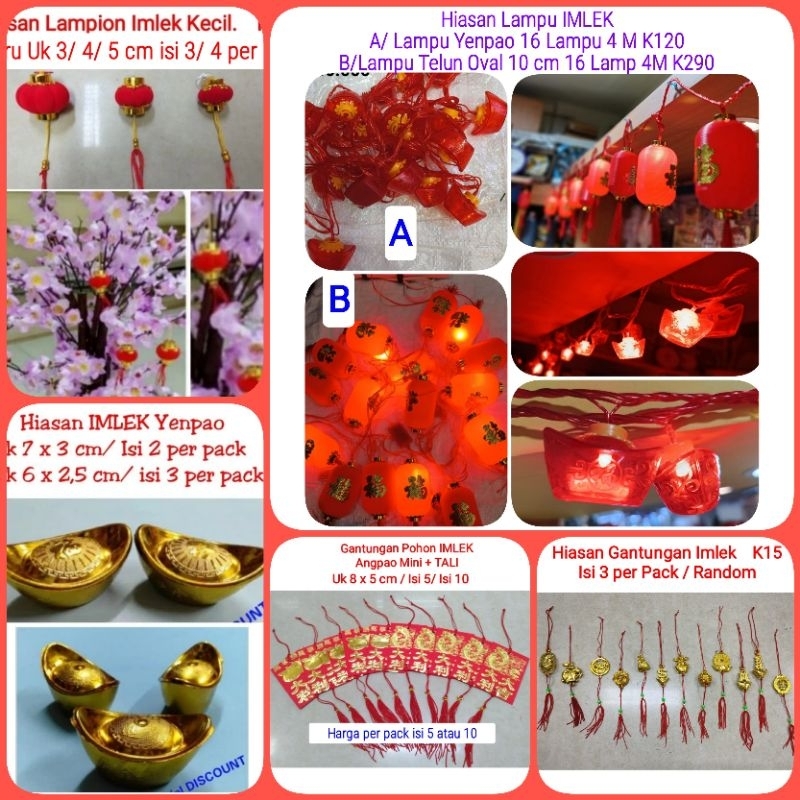 Hiasan gantungan pohon imlek lampu lampion imlek angpao mini gantung pohon imlek