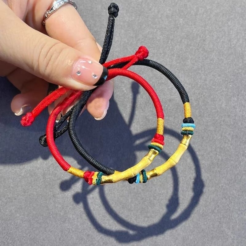 charm plat / tabung gelang tal cina keberuntungan variasi emas asli 23k 24k liontin bambu tulang pla