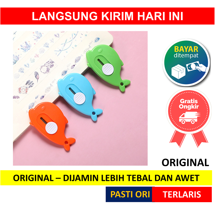 

CUTTER MINI DOLPHIN PISAU SILET MODEL DOLPHINE LUCU PEMBUKA UNBOXING PAKET ALAT PEMOTONG KERTAS ANAK SEKOLAH BENTUK BANTU PLASTIK PERLENGKAPAN TULIS ATK PORTABLE SAKU