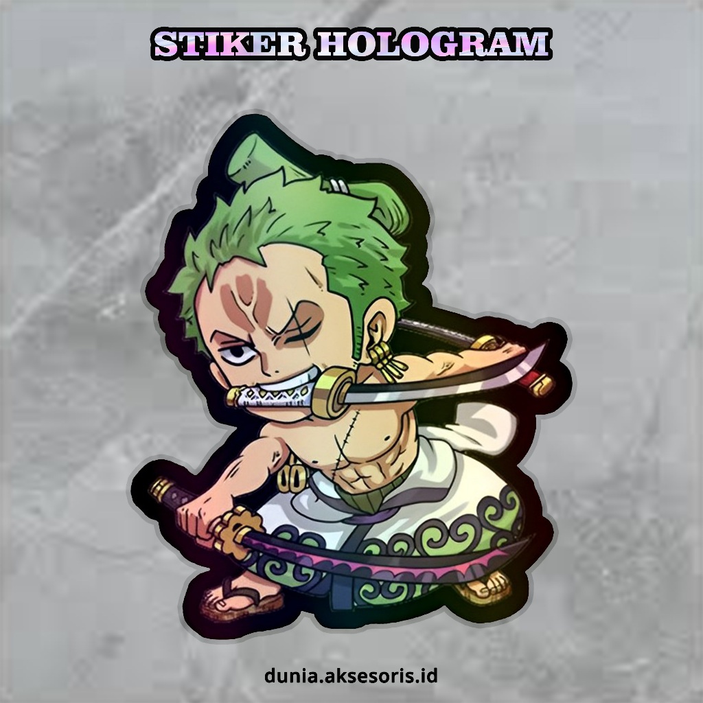 

Stiker Hologram Zoro One Piece | Stiker Anime | Stiker Hp9