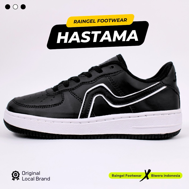 HASTAMA ONE - RAINGEL FOOTWEAR Sepatu lokal brand - Sneakers Black Oreo