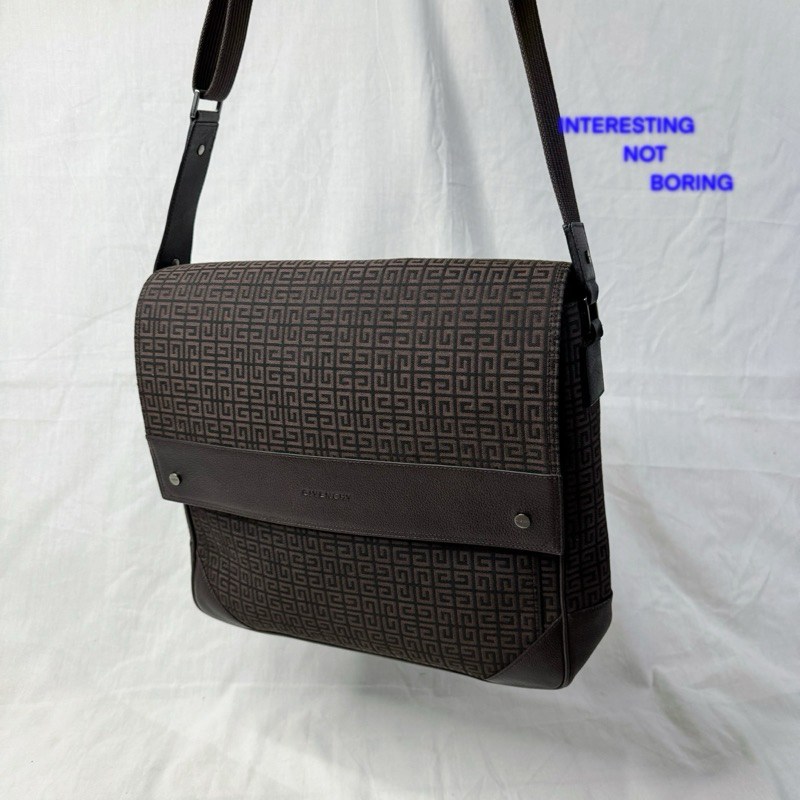 Preloved Givenchy Monogram Messenger Bag Brown