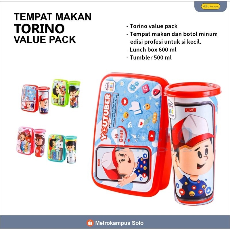 Lunch Box Torino  Kotak makan dan botol karakter - Tempat Makan Biggy