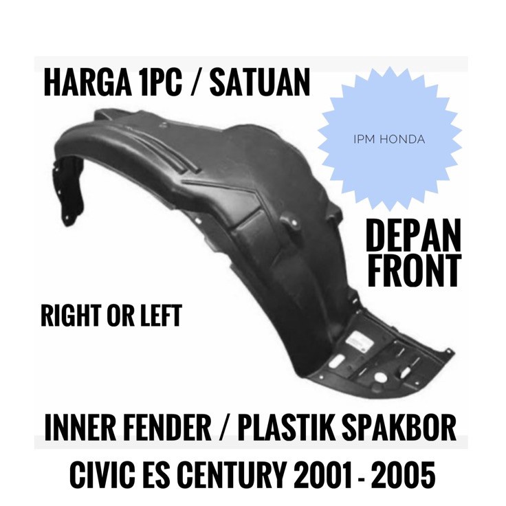 Terlaris ZEB 7411  74151 S5A Inner Liner Linner Fender Plastik Spakbor Depan Kanan  Kiri Honda Civic