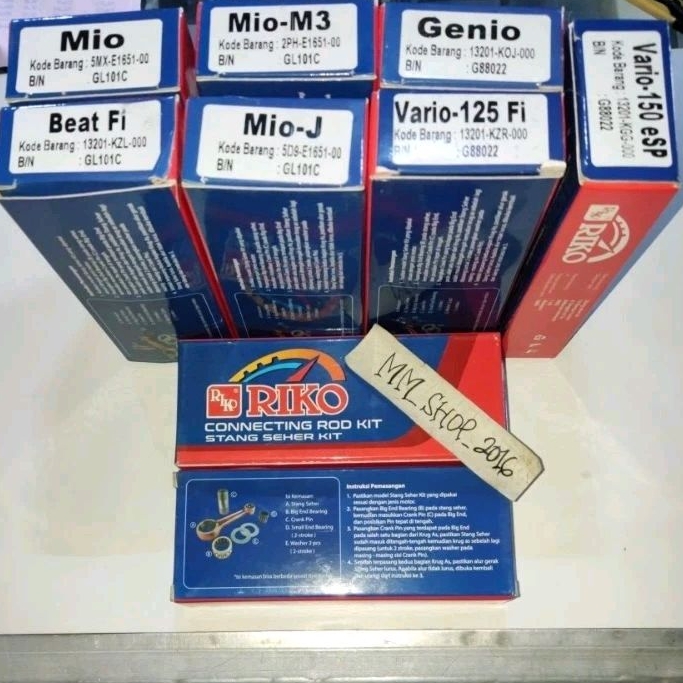 STANG SEHER CONNECTING ROD MOTOR MATIC MIO MIOM3 MIOJ GENIO BEAT VARIO125 VARIO150 RIKO