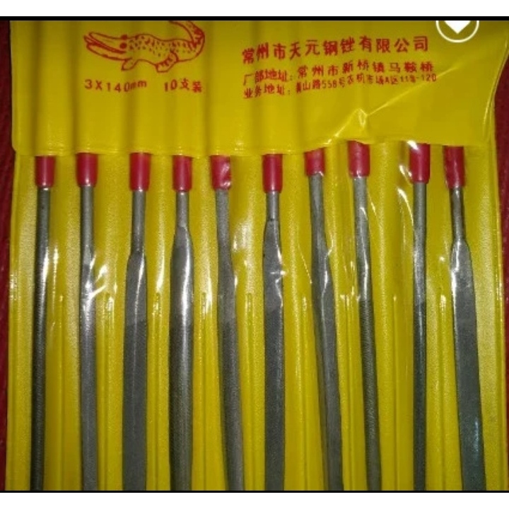 kikir besi file set 10 pcs size 3 x 140mm cap buaya